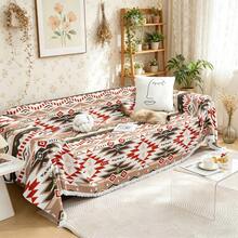 1 pieza Toalla de sofá con estampado bohemio, Funda de sofá con estampado floral vintage bohemio, Protector de sofá antideslizante y antipolvo para decoración de la sala de estar - Multicolor - Ver 1