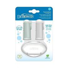 Best Sellers Dr. Brown's 00% Silicone Baby Finger Toothbrush And Toothpaste Set 2-Pack Toothbrush And Infant-To-Toddler Training Toothbrush Soft For Baby's First Teeth Giraffe 0-3 Years - As Pic - View 1