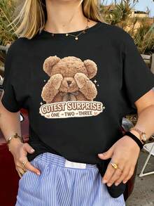 Dam-T-shirts - Svart - Visa 1