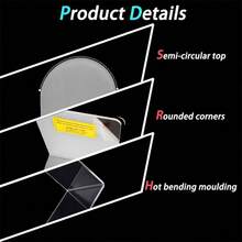 1/2/4/8 قطع دعامات كتب أكريليك شفافة بسيطة 10 سم، دعامات كتب ثقيلة الوزن مقاومة للانزلاق للمكتب ورف الكتب، منظم كتب شفاف للمنزل والمكتب - شفاف - مشاهدة 8