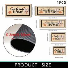 1pc Black Letter & Floral Pattern Non-Slip Kitchen Mat, Holiday Party Decorative Floor Rug, Anti-Fatigue Waterproof Carpet For Kitchen, Hallway, Bathroom, Laundry Room - Multicolor - View 14