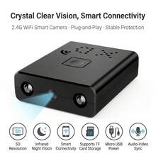 1 pieza Mini cámara, grabación 480P, visión nocturna automática, almacenamiento en tarjeta de memoria con cobertura en bucle, diseño compacto, fácil de operar y conectar y usar, adecuada para diversos entornos del hogar y la oficina - Negro - Ver 2