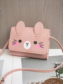 1pc PU Leather Mini Cartoon Shoulder Bag, Mini Crossbody Bag, Coin Purse, Suitable For Elementary Students, Little Girls Wallet, New Fashionable Cute Rabbit Crossbody Bag - Multicolor - View 11