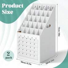 Menkxi - Paquete de 5 ranuras para archivos organizador vertical de almacenamiento de planos cartón corrugado caja de archivos con rejilla de etiquetado para oficina escuela cartel mapa - Blanco - Ver 3
