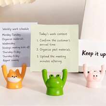 Cute Waving Animal Memo Clip, Micro Landscape Creative DIY Decor Accessory, Mini Desktop Or Car Ornament - Panda - View 4