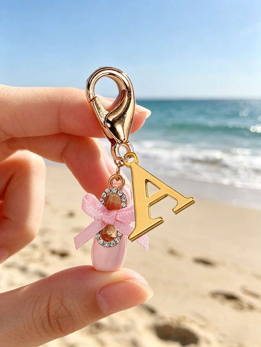 芭蕾舞鞋鑰匙圈吊飾,舞者禮物舞蹈配件,可客製 A-Z 字母吊墜附粉色蝴蝶結,芭蕾包飾適合背包舞蹈包,可愛迷你鑰匙圈拉鍊裝飾適合錢包,適合女孩、女性、妻子、伴侶、學生、姊妹、好友、母親,居家、宿舍、旅行、度假、購物、情人節、母親節、生日、畢業禮物 - 彩色 - 查看 1