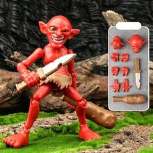 哥布林可动关节机器人精灵组装玩具套装，3D打印积木，3D拼图游戏怪物模型可动人偶 - 均碼 - 查看 11