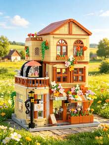 Western Street Scene Pet Shop Building Set, Luxury Modular Building Toy For Ages 18+, Stress Relief And Anxiety Reduction Game, Satisfying Mini Modular Model - Multiple Colors - View 12