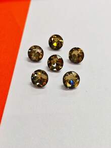 6 Stück 1,2 cm Durchmesser Glas Faux Diamant geschnittene Kupfer Fuß dekorative Nähknöpfe, modisch & vielseitig, Champagnerfarbe, Faux Diamant geschnitten, runde Form mit Fußdekoration, geeignet für Damenblusen, Strickjacken und andere Kleidungsstücke - Champagnerfarben, rundes Design - Übersicht 2