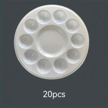20pcs/Set Professional Thin Flexible White Painting Palette, Round Diameter 12/15cm Options, Suitable For Painting Color Mixing, Easy To Clean - 20pcs - View 8