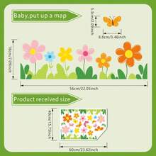 1pc Spring/Summer Floral Glass Sticker, Ins Style Kitchen Door Flower Decal, Bathroom Door Wall Paper, Living Room Baseboard Sticker, Bedroom Floral Decorative Painting, Suitable For Various Decoration Styles - 1PC - Flower - View 2