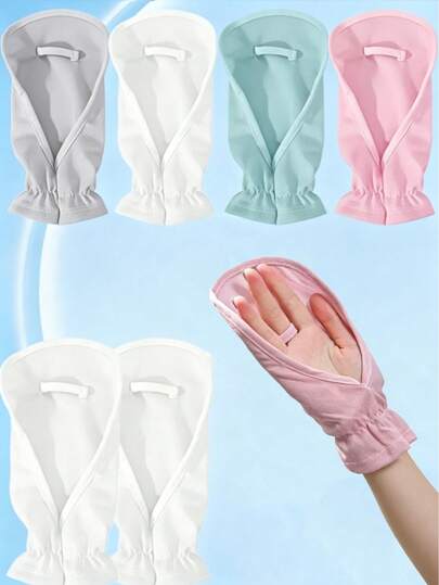 1 Pair Horseshoe-Shaped Ice Silk Gloves, Non-Slip Breathable Thin Full Finger Gloves, Suitable For Men And Women Outdoor Cycling, UV Protection, Ice Silk Arm Sleeves