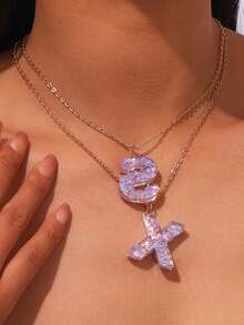 1 chiếc vòng cổ chữ đính sequin thời trang, đa năng, vòng cổ choker đeo hàng ngày dành cho nữ. - Nhiều màu - Xem 12