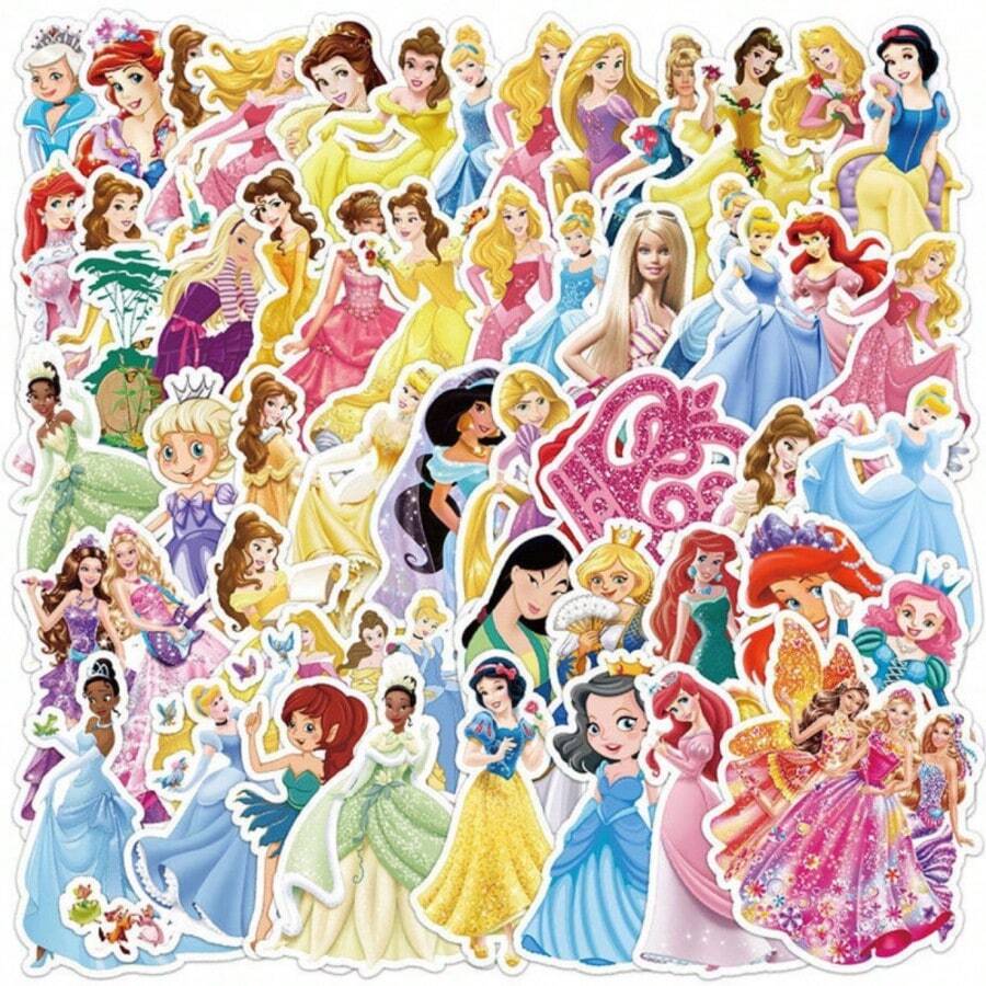 Bộ 50 miếng dán hình công chúa vẽ màu nước, bao gồm các hình Belle, Rapunzel và nhiều nhân vật khác, miếng dán vinyl chống thấm nước, thích hợp dán lên bình nước, máy tính xách tay, ốp điện thoại, sổ kế hoạch, sổ tay, đồ trang trí, quà tặng tiệc tùng, đồ thủ công tự làm, văn phòng phẩm, hành lý và nhiều hơn nữa, miếng dán chủ đề người hâm mộ, đồ dùng làm sổ lưu niệm. - A - Xem 1
