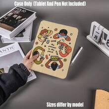 Y型折叠高透明亚克力平板电脑保护套，带笔槽。创意治愈标语Y型折叠高透明亚克力版。创意日常Y型折叠高透明亚克力平板电脑保护套，简约治愈风格。平板电脑保护套特点：Y型三折支架设计，智能休眠/唤醒功能，全方位保护，亲肤边框材质，气囊防摔边框，多角度支架 - 彩色 - 查看 2