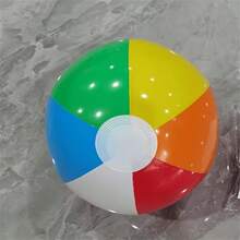 3个装彩色充气沙滩球,彩虹条纹水上玩具球,泳池派对装饰球,夏季沙滩球,夏季派对装饰的最佳选择 - 彩色 - 查看 12