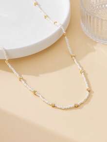 1pc Minimalist Sweet Classic Summer Refreshing White Seed Bead Delicate Mini Daisy Waist Chain For Women - White - View 4