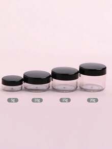 20/10/5/1個裝 (附湯匙) 5g/10g 塑膠化妝品空樣品罐，多色可用於面霜乳液口紅眼影指甲粉末珠寶粉末，便攜式可重複使用旅行配件 (粉紅色、白色、黑色) - 彩色 - 查看 7