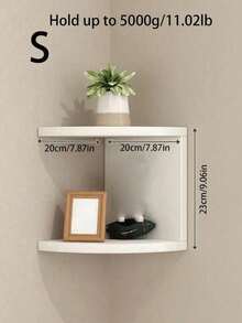 1pc Floating Storage Shelf Wall Rack, Decorative Organizer Rack For Books, Magazines, Toys, Figurines, Bohemian Nordic Ins Style Wall Mounted Rack For Bedroom, Living Room, Dining Room, Kitchen, Office, Small Plant Shelf - Black and White - View 4