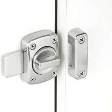 Khóa chốt chống trộm màu bạc, khóa chốt xoay hai chiều, khóa an toàn hợp kim kẽm, thích hợp cho khóa thú cưng, tủ kệ, cửa sổ, phòng tắm (1 chiếc, màu bạc) - Khóa chống trộm chốt bạc - Xem 10