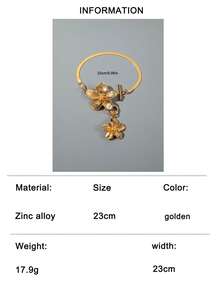 1件波西米亚风锌合金双花脚链，珠宝礼品，适合女性海滩度假 - 29834-G-EP - 查看 9
