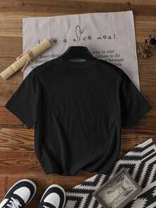 Camiseta de manga corta casual de verano con estampado de eslogan CC208 - Multicolor - Ver 2