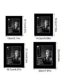 15pcs Black (With Backing Board) Minimalist & Elegant Corridor Wall Decor Memorial Paper Photo Frame Wall Hanging (Paper Product) - Multicolor - View 4