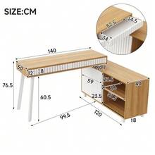 Home Office Desks - Natural - View 4