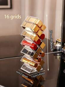 12/16/28 Slots Lipstick Storage Box, Transparent Lipstick Organizer Rack, Minimalist Lipstick Display Stand, Cosmetic Storage, Home Decor, Bathroom Accessories, Gift For Girlfriend - Transparent - View 11