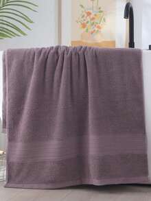 100% Cotton Solid Color Bath Towel, Super Soft & Highly Absorbent, Romantic & Fashionable, Suitable For Family Use, Sold Separately In Different Sizes, Essential For Daily Use, Bathroom, Gym, Hotel, Ideal Gift For Valentine's Day, Mother's Day, Christmas - Multicolor - View 7