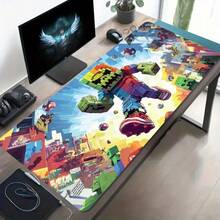 1 Large-Sized Esports Gaming Mouse Pad With A Colorful Block Character And Soccer Ball Art Pattern, Featuring A Non-Slip, Washable Rubber Base. This Oversized Desk Mat Is An Office Accessory, Computer Decor Accessory, And Stain-Resistant Desktop - 查看 1
