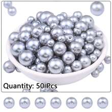 Hạt cườm thủy tinh tròn giả ngọc trai dễ thương, kích thước 4-12mm, nguyên liệu tự làm trang sức cho vòng cổ, vòng tay, hạt rời. - Ngọc trai giả bằng thủy tinh - Xem 74