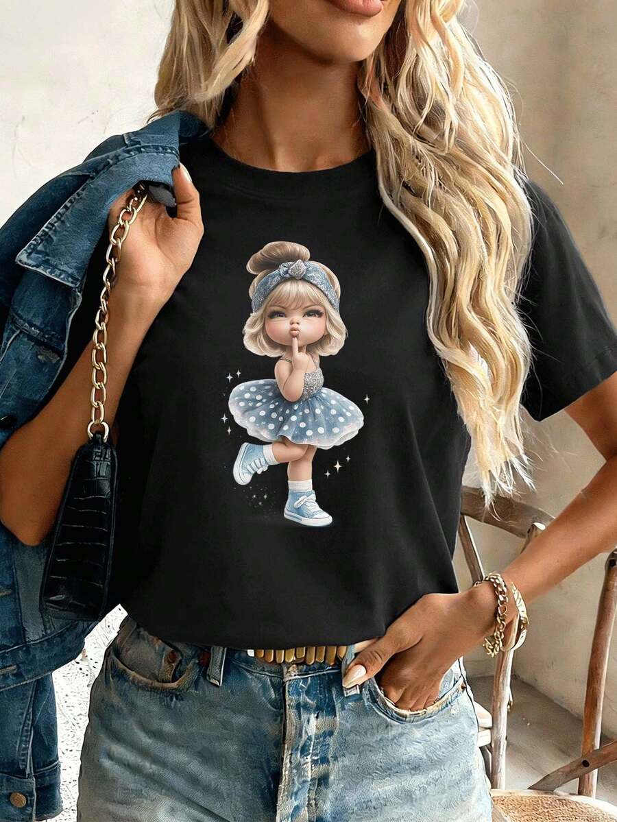 Women T-Shirts - Black - View 1