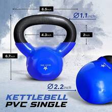 Yes4All Pesa Rusa Individual Recubierta de Vinilo de Alta Calidad - para Entrenamiento Cruzado, y Ejercicios de Entrenamiento de Fuerza - Kettlebell para Ejercicio - 5 libras - Ver 10