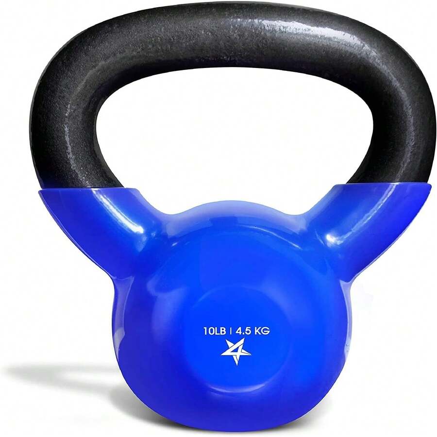 Yes4All Pesa Rusa Individual Recubierta de Vinilo de Alta Calidad - para Entrenamiento Cruzado, y Ejercicios de Entrenamiento de Fuerza - Kettlebell para Ejercicio - 5 libras - Ver 1