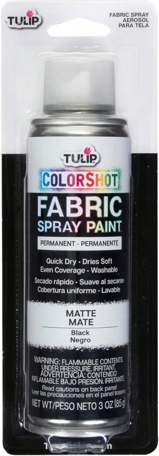Tulip ColorShot Instant Fabric Spray Paint, Permanent Color Spray-On Fabric Paint, 3oz. Black - ColorA - View 1