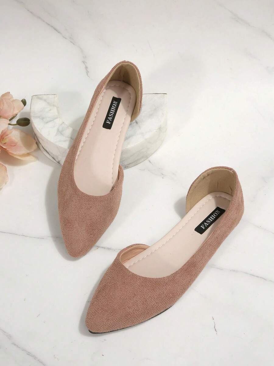 Giày lười nữ cỡ lớn màu be mũi nhọn gót thấp, kiểu dáng thường ngày, nhẹ nhàng, thoải mái cho mùa xuân/hè, cỡ EU ngoại cỡ. - Màu Hồng baby - Xem 1
