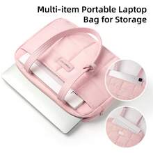 DANYCASE Bolsa para portátil de 13.3-15.6 pulgadas, bolsa de almacenamiento portátil para computadora, funda ligera de unicolor para tableta, unisex, adecuada para iPad - Rosa - Ver 5