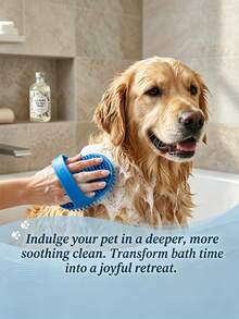 1 pieza/Cepillo para aseo y baño de mascotas con cerdas de silicona suaves - Uso en seco y húmedo, herramienta de masaje y eliminación de pelo muerto para perros y gatos/La herramienta de baño relajante definitiva para mascotas - Cerdas cónicas de silicona suave para una experiencia de aseo y baño sin dolor - Ver 6