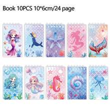 10 cuốn sổ tay mini hình nàng tiên cá, quà tặng tiệc nàng tiên cá, sổ tay lò xo mini, đồ dùng chủ đề đại dương, quà tặng sinh nhật, quà sinh nhật - Xem 4