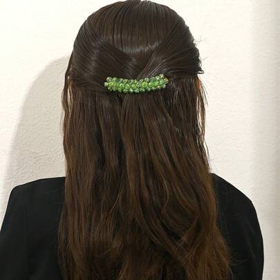 1pc Vintage Colorful Faceted Crystal Glass Hair Comb, Luxury Hair Accessory For Brides, Bridesmaids, Weddings, Parties, Daily Wear, Gift For Girlfriend, Mother