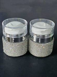 1pc 50ml Vacuum Pump Cream Bottle, Highly Attractive Shiny Artificial Rhinestone Emulsion Cream Dispenser, Travel Portable, Suitable For Liquid Creative Cosmetic Gift - View 9
