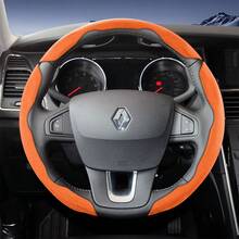 Hocasen 適用於 Renault Alcantara 麂皮方向盤套 新款運動設計 分段式防滑 快速安裝 超薄 適用於 Sandero/Clio/Duster/Captur/Master/Kwid/Trafic/Austral/Arkana/Megane/Kangoo/Express/Megane-E/Kardian 黑色 咖啡棕 摩卡棕 - Segmented Sport Suede Steering Wheel Cover - 查看 31