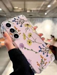 1 Piece Soft Phone Case With Artistic Floral Pattern, Compatible With Huawei Honor, Compatible With Redmi, Compatible With Galaxy A04e/12/A13/A14/A34/A50/A52/A53/A54/S21/S22/S23/S24/S25/S25Ultra/S25FE/S26/S26 PLUS/S26 ULTRA/S26 EDGE, 6A/7A/8A, 12T/13T/15T/15T Pro, International Version, Not The Domestic Version - 透明 12 - 查看 2