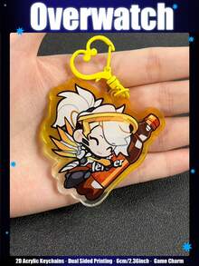 Overwatch Acrylic Keychain, 2D Acrylic Keychain Decoration For Bags/Cars, Game Fans, Student Backpacks, Classic Elements Keychain, Double-Sided Acrylic Keychain, Suitable As Gifts For Family, Friends, And Fans - Please Remove the Protective Film Before Use. - View 7