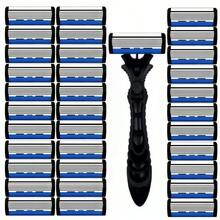 6-Layer Manual Razor Blade Beauty Tool With Trimmer, Replaceable Blades And Razor Holder, Suitable For Men's Hair Removal, Facial Hair Removal, Hair Clipper, Hair Clipper, Hairdressing Supplies, Hairdressing, Non- Handle, Personal Care And Gifts - Safety Tazor + Blade - View 2