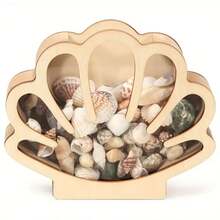 Bohemian Wooden Shell-Shaped Jewelry Box With Acrylic Display – Multi-Functional Oval Shell Organizer For Jewelry, Boho Home Decor, Vanity & Desk Accessories, Perfect Gift For Women (Valentine's Day/Wedding/Birthday) - Multicolor - View 8