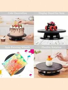 1pc Rotating Turntable, Lightweight Swivel Painting Turntable Suitable For Painting, Creative Art, Cake Decorating, Floral Arrangement, Model Making And Other DIY Projects, Multiple Colors Available - Multicolor - View 5