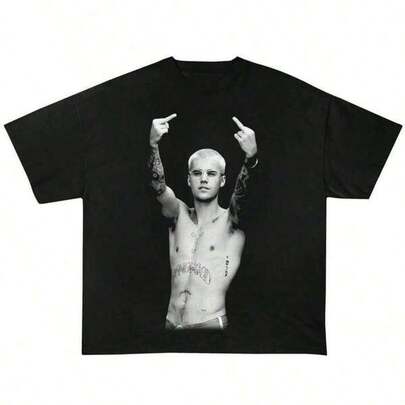2026 Men Clothes Vintage Justin BieberS T-Shirt SWAG Tee Gift For Woman And Man Tee Graphic Tees Women Shirts Funny Shirts Graphic Tees Men Funny T Shirt 100% Cotton Summer T-Shirt Round Neck Short Sleeve Streetwear Fashion Breathable Homme Soft Unisex
