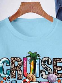 CRUISE LIFE" Summer Vibe Letter Print T-Shirt, Hello Summer, Women's Round Neck Vacation Tee Summer |   Summer Clothing |   High-Quality Women's Apparel |   Women's T-Shirts |   Short-Sleeve Tops |   Women's Blouses |   Printed T-Shirts |   Versatile T-Shirts |   Casual T-Shirts |   Patterned T-Shirts |   Graphic Tees |   Plus-Size T-Shirts |   Crew Neck T-Shirts |   Summer Casual Wear |   Fashionable T-Shirts |   Summer Women's Fashion |   Cotton Women's Clothing - 藍色 - 查看 3